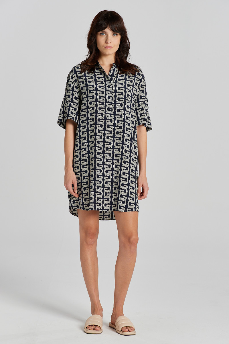 E-shop ŠATY GANT REL G PATTERN SS TUNIC EVENING BLUE