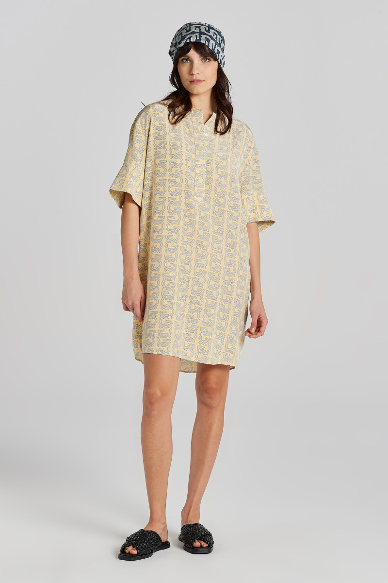 ŠATY GANT REL G PATTERN SS TUNIC DUSTY YELLOW