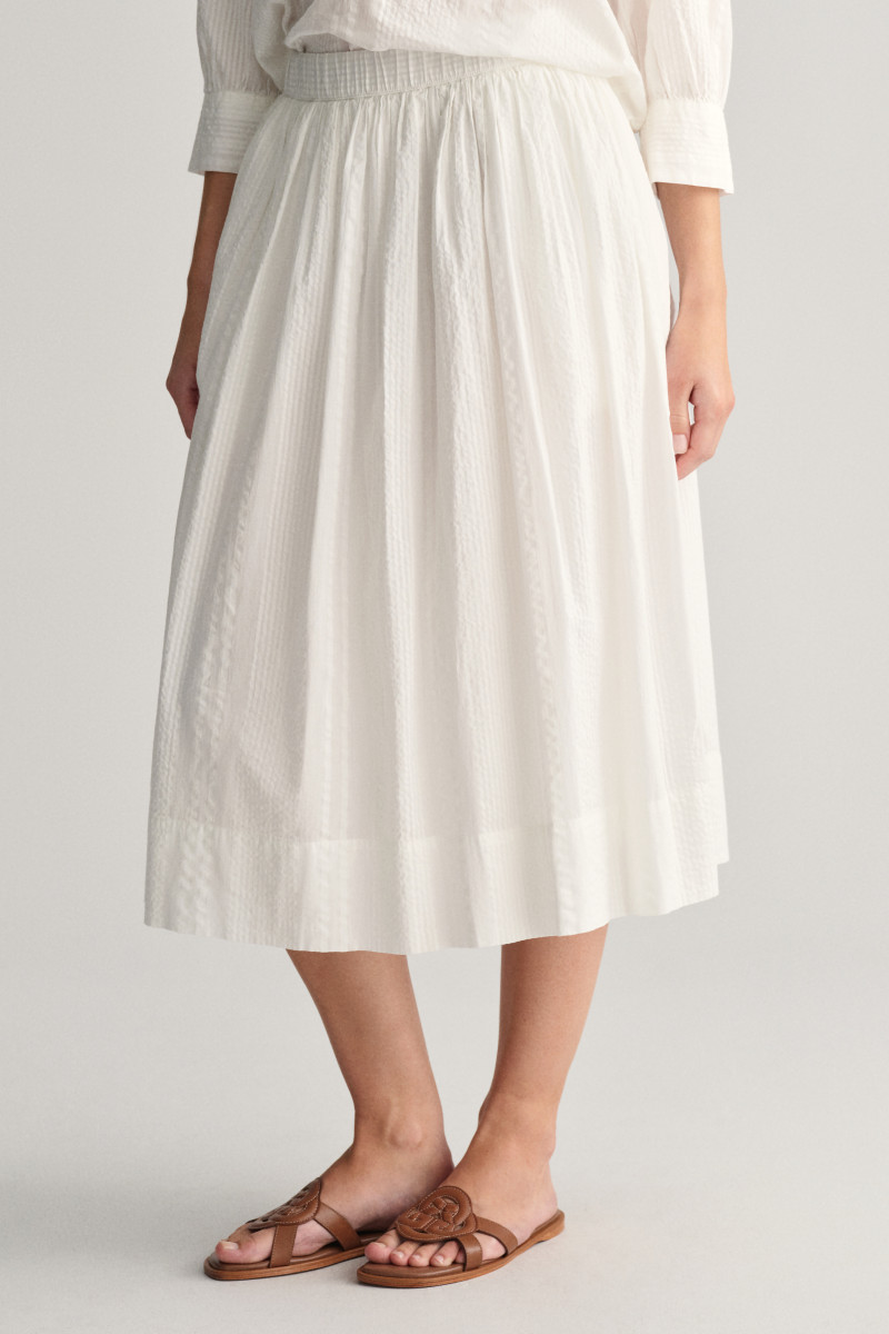 E-shop SUKNĚ GANT SEERSUCKER STRIPED PULL ON SKIRT WHITE
