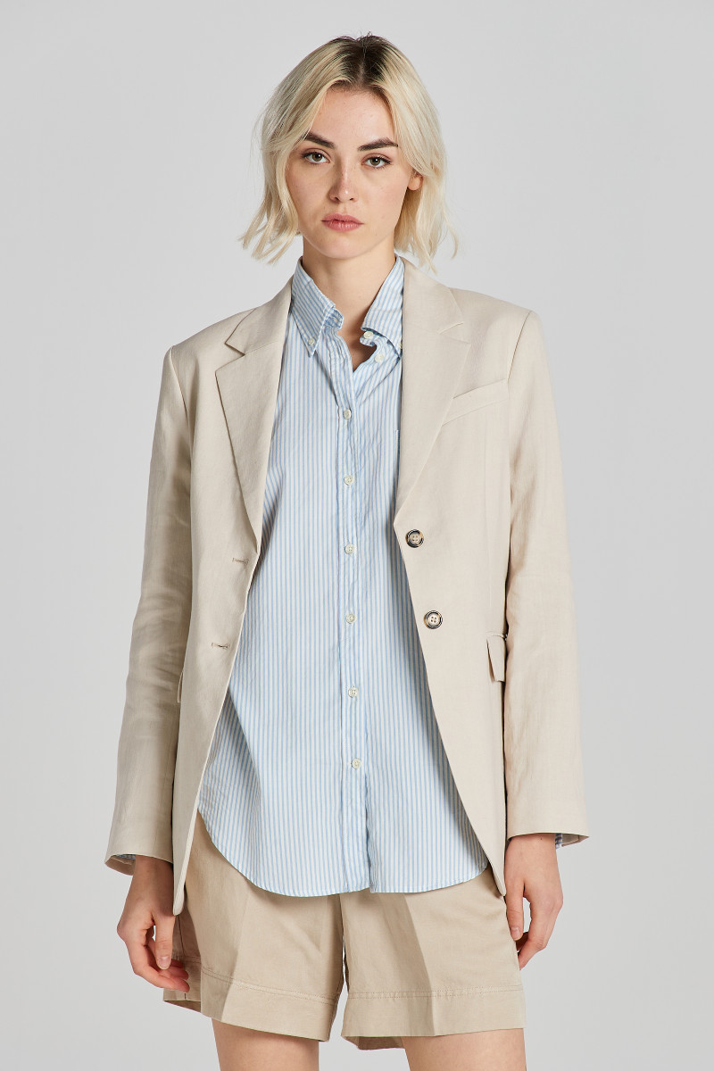 E-shop SAKO GANT REG STRETCH LINEN BLAZER SOFT OAT