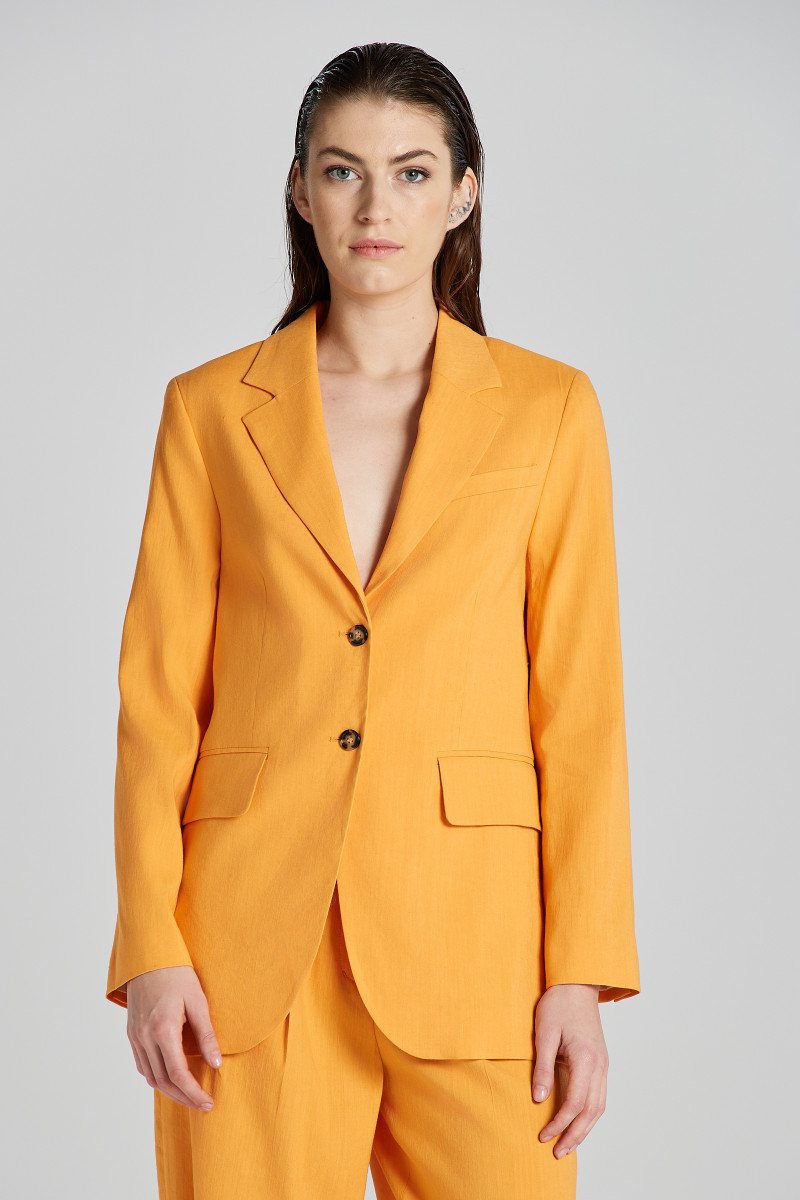 E-shop SAKO GANT REG STRETCH LINEN BLAZER MEDAL YELLOW