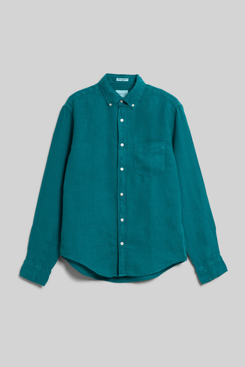 KOŠEĽA GANT REG GMNT DYED LINEN SHIRT OCEAN TURQUOSIE