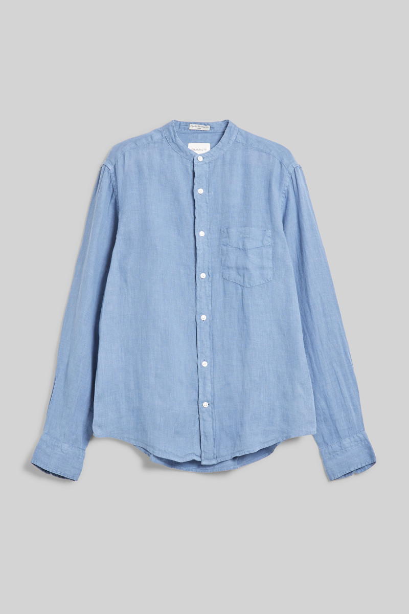 E-shop KOŠILE GANT REG GMNT DYED LINEN BAND SHIRT SALTY SEA