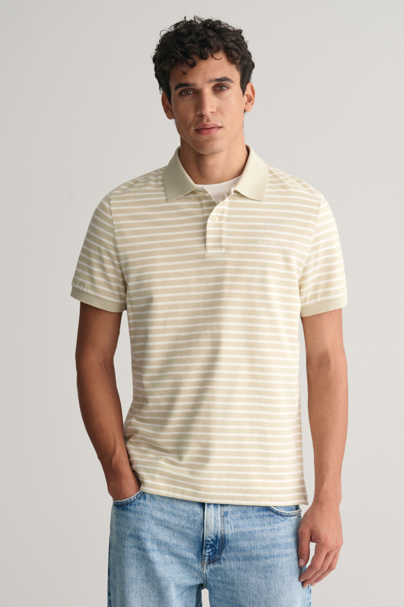 E-shop POLOKOŠILE GANT STRIPED SS PIQUE POLO SILKY BEIGE