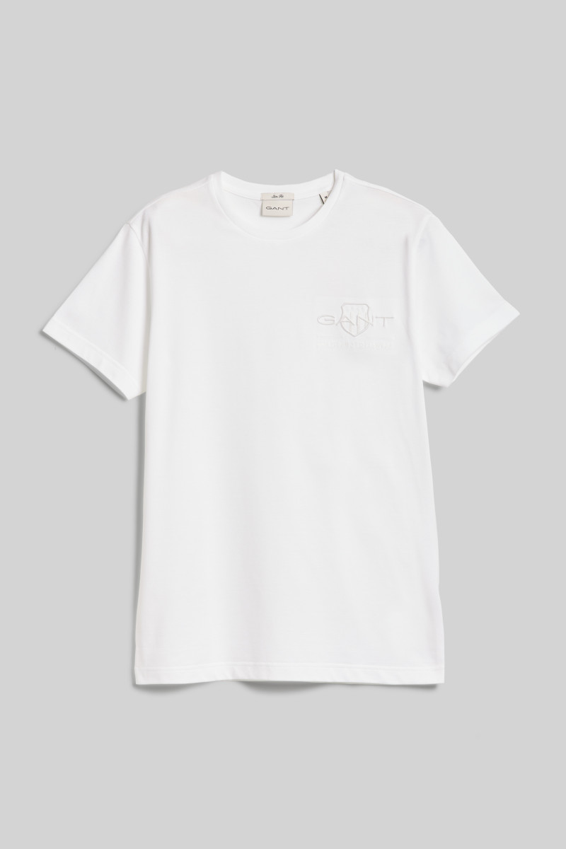 TRIČKO GANT SLIM TONAL SHIELD PIQUE SS TSHIRT WHITE
