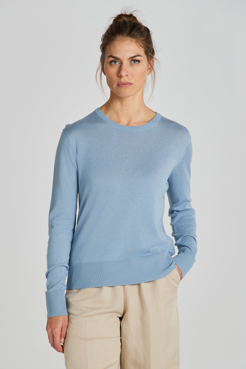 E-shop SVETR GANT FINE KNIT C-NECK modrá XXL