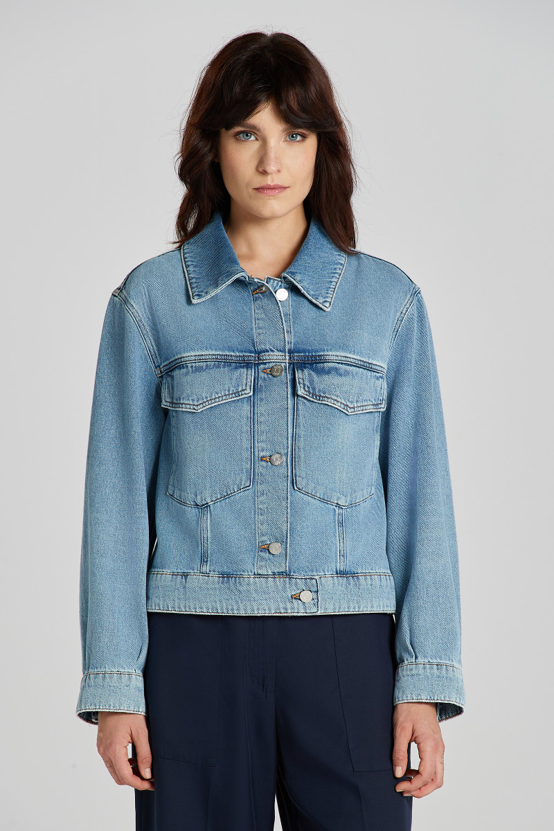 BUNDA GANT CROPPED DENIM JACKET MID BLUE BROKEN IN | GANT CZ
