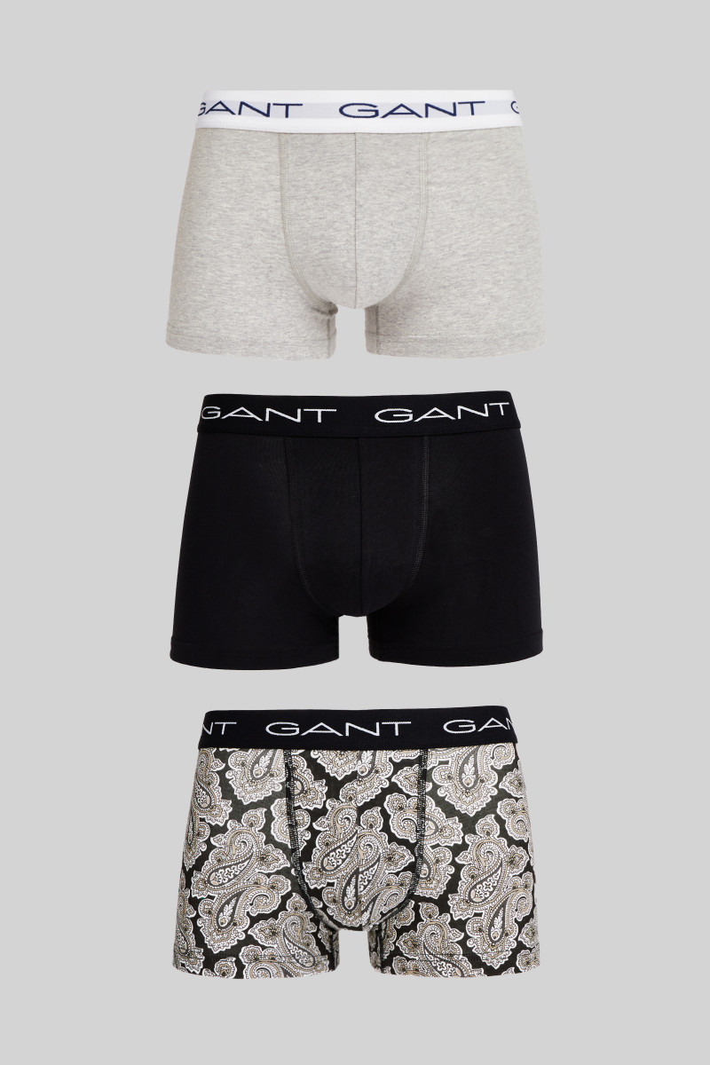 SPODNÁ BIELIZEŇ GANT PAISLEY PRINT TRUNK 3-PACK BLACK