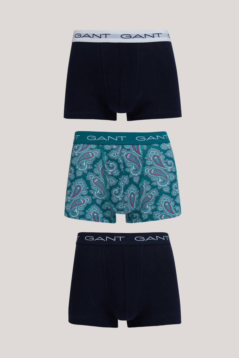 SPODNÁ BIELIZEŇ GANT PAISLEY PRINT TRUNK 3-PACK OCEAN TURQUOSIE