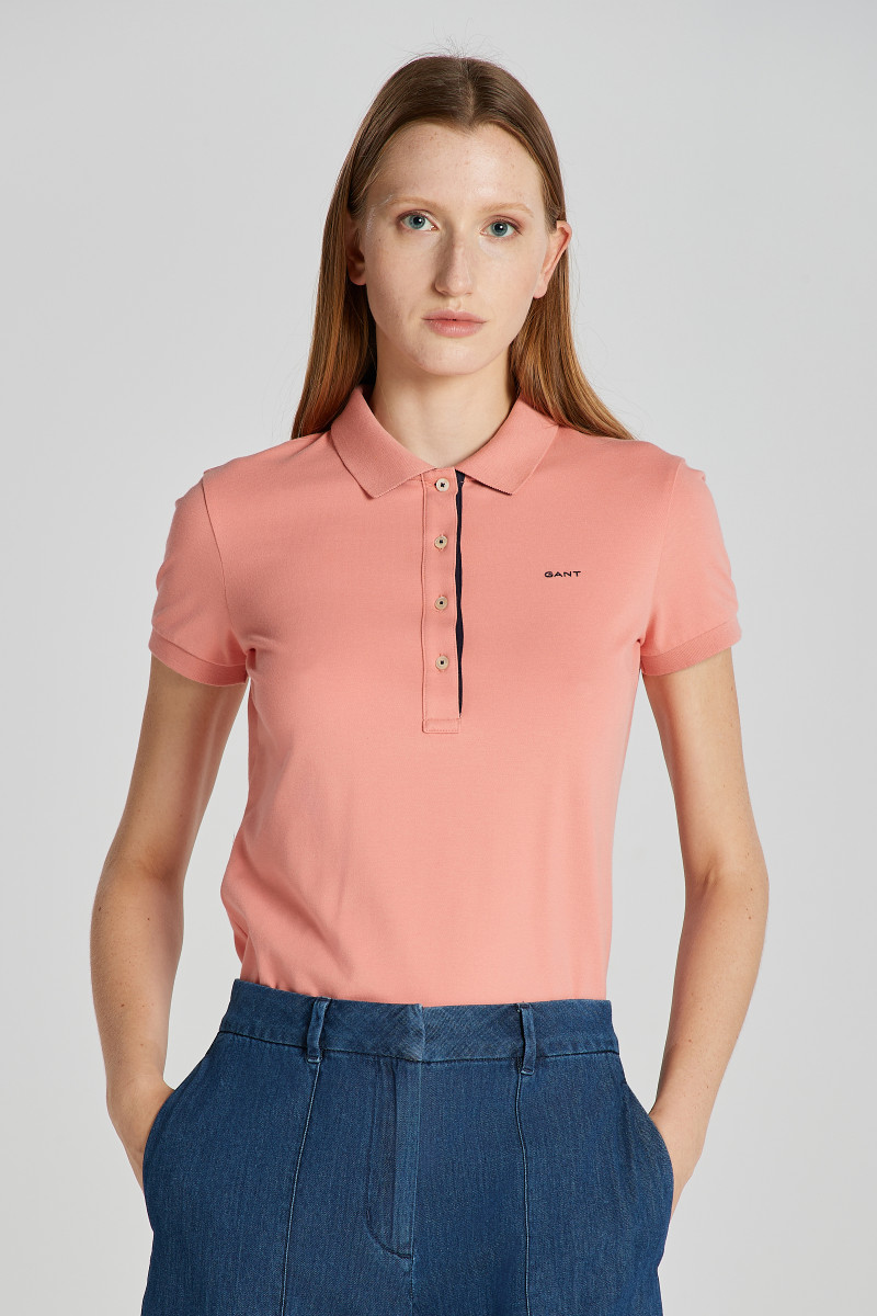POLOKOŠILE GANT CONTRAST COLLAR SS PIQUE POLO PEACHY PINK