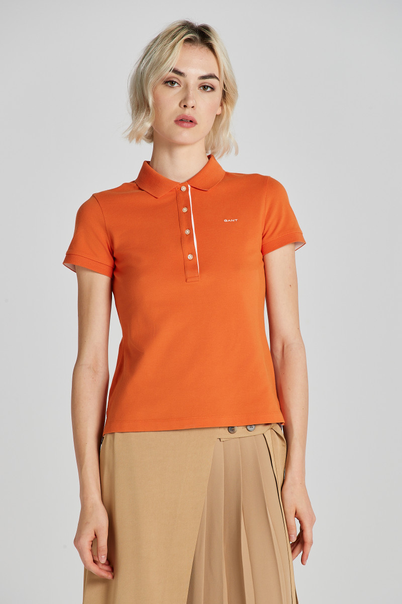 E-shop POLOKOŠILE GANT CONTRAST COLLAR SS PIQUE POLO PUMPKIN ORANGE