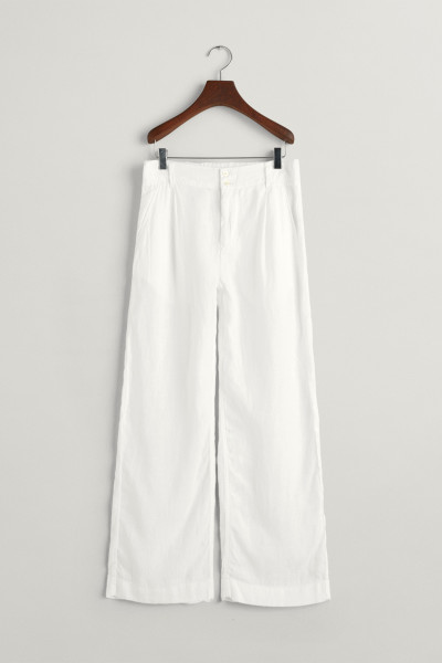 KALHOTY GANT WIDE PLEATED LINEN PANTS - Fotografie č. 1