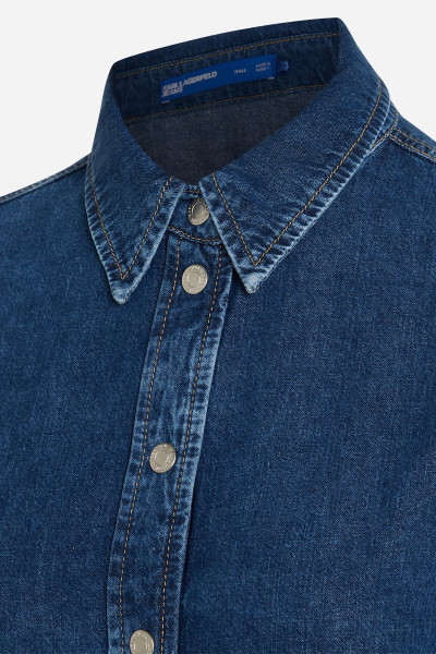 RUHA KARL LAGERFELD JEANS KLJ PUFF SLV BELT DENIM DRESS - Kép 7