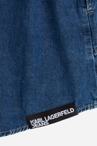 RUHA KARL LAGERFELD JEANS KLJ PUFF SLV BELT DENIM DRESS - Kép 8