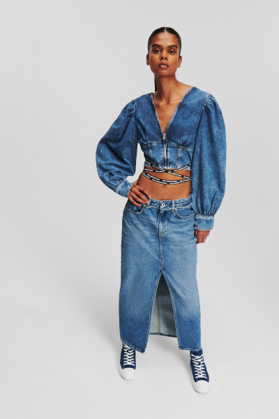 KOŠEĽA KARL LAGERFELD JEANS KLJ TIED DENIM SHIRT - Fotografia č. 2