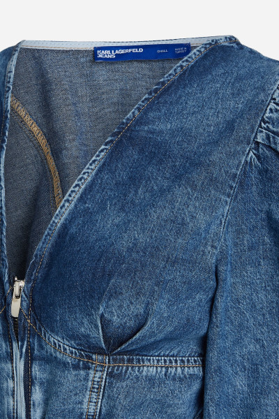 KOŠEĽA KARL LAGERFELD JEANS KLJ TIED DENIM SHIRT - Fotografia č. 7