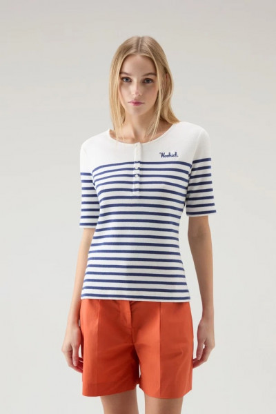 TRIČKO WOOLRICH STRIPED JERSEY T-SHIRT - Fotografia č. 1