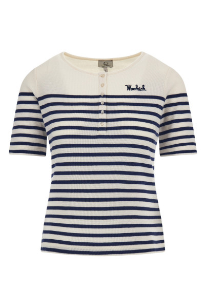 TRIČKO WOOLRICH STRIPED JERSEY T-SHIRT - Fotografia č. 5