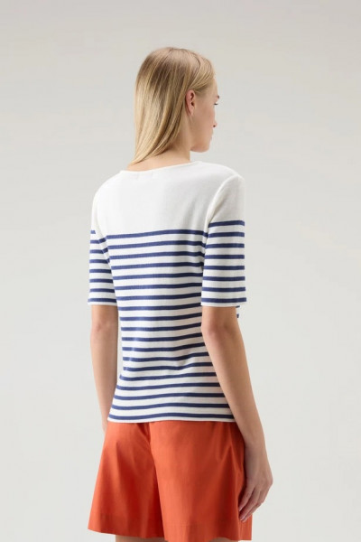 TRIČKO WOOLRICH STRIPED JERSEY T-SHIRT - Fotografia č. 3