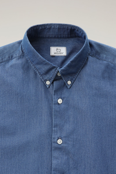 KOŠEĽA WOOLRICH CLASSIC INDIGO SHIRT - Fotografia č. 4