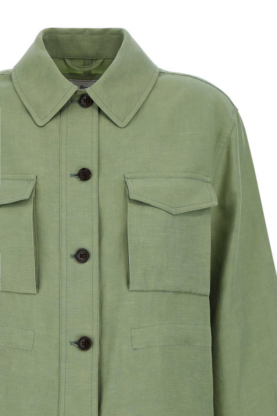 BUNDA WOOLRICH VISCOSE LINEN OVERSHIRT - Fotografia č. 4