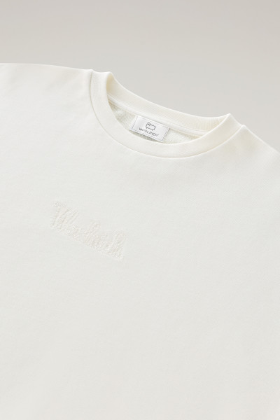 MIKINA WOOLRICH COTTON FLEECE LOGO CREWNECK - Fotografia č. 6