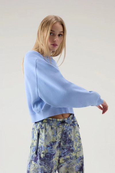 MIKINA WOOLRICH COTTON FLEECE LOGO CREWNECK - Fotografia č. 4