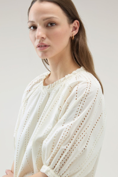 BLÚZKA WOOLRICH BRODERIE ANGLAISE BLOUSE - Fotografia č. 4