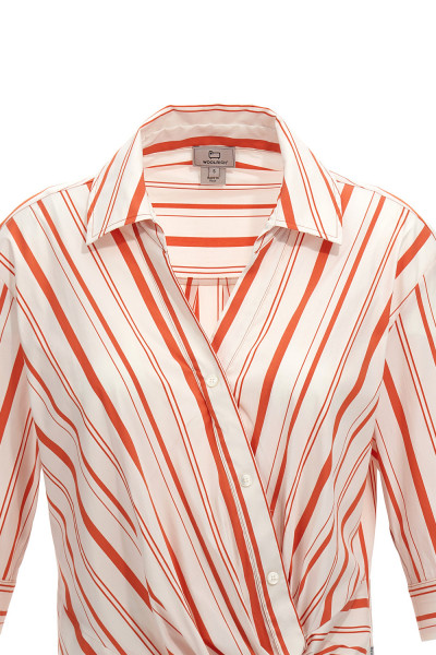 BLÚZ WOOLRICH STRIPE POPLIN BLOUSE - Kép 4