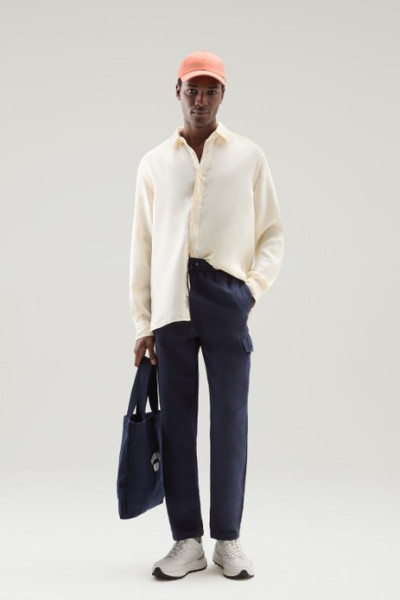 NADRÁG WOOLRICH COTTON LINEN PANT - Kép 1
