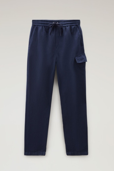NADRÁG WOOLRICH COTTON LINEN PANT - Kép 4