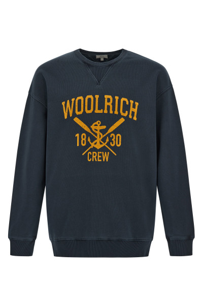 MELEGÍTŐ FELSŐ WOOLRICH NAVY LOGO CREWNECK - Kép 1