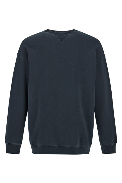 MELEGÍTŐ FELSŐ WOOLRICH NAVY LOGO CREWNECK - Kép 3