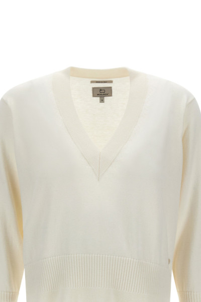 SVETR WOOLRICH COTTON CASHMERE V-NECK - Fotografie č. 8