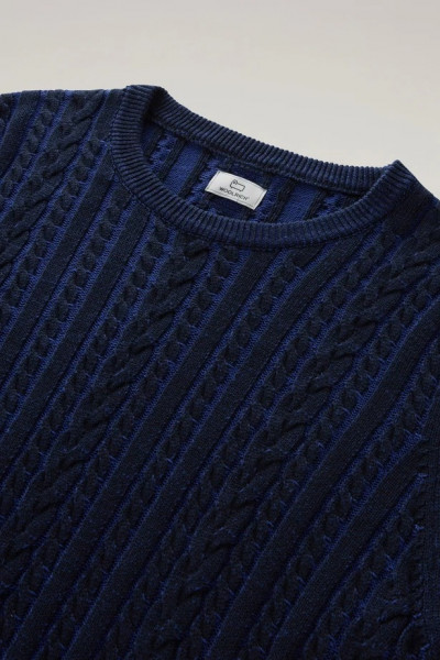 PULÓVER WOOLRICH VANISE CABLE CREWNECK - Kép 9