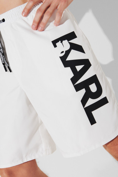 FÜRDŐRUHA KARL LAGERFELD KARL LOGO LONG BOARDSHORTS - Kép 4