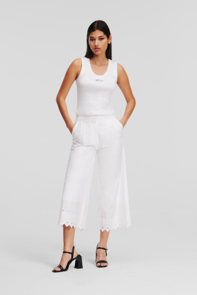 KALHOTY KARL LAGERFELD EMBROIDERED PANTS - Fotografie č. 1