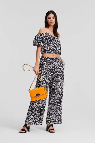 NADRÁG KARL LAGERFELD LINEN BLEND PANTS - Kép 3