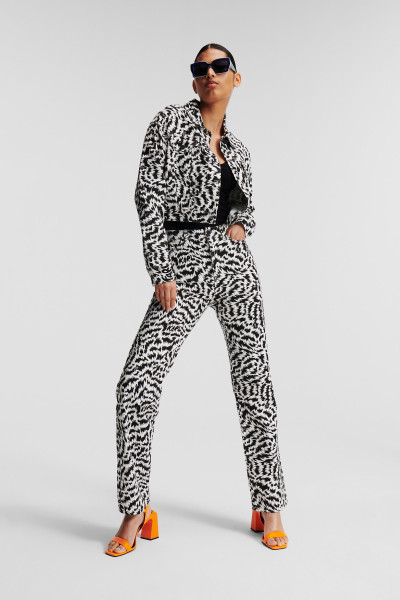 FARMER KARL LAGERFELD BW AOP DENIM PANTS - Kép 4