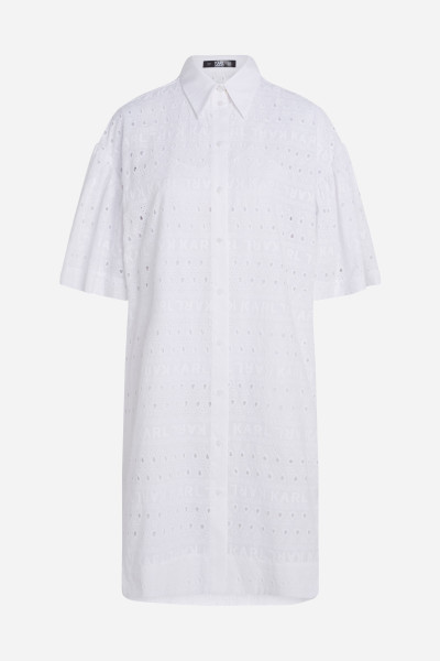 ŠATY KARL LAGERFELD SSLV EMBROIDERY SHIRT DRESS - Fotografie č. 5