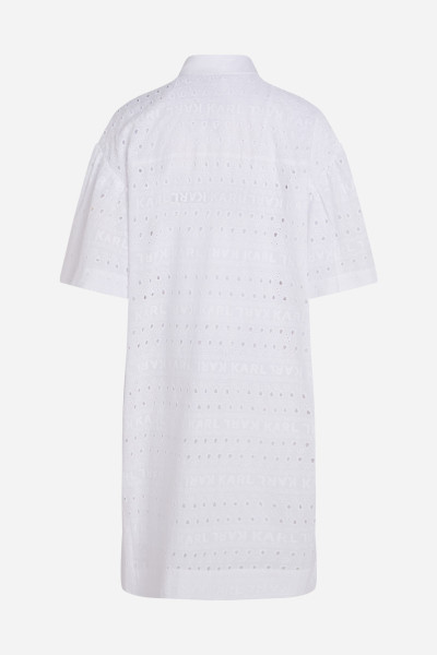 ŠATY KARL LAGERFELD SSLV EMBROIDERY SHIRT DRESS - Fotografie č. 6