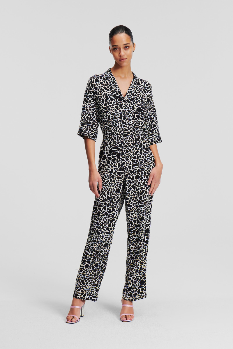OVERAL KARL LAGERFELD PRINTED JUMPSUIT GIRAFFE BLACK/WHITE