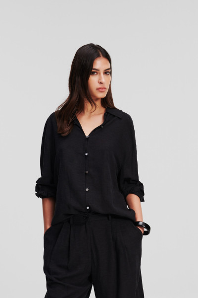 KOŠILE KARL LAGERFELD LINEN BLEND SHIRT - Fotografie č. 17