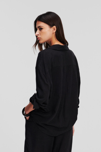KOŠILE KARL LAGERFELD LINEN BLEND SHIRT - Fotografie č. 19