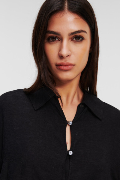KOŠILE KARL LAGERFELD LINEN BLEND SHIRT - Fotografie č. 4