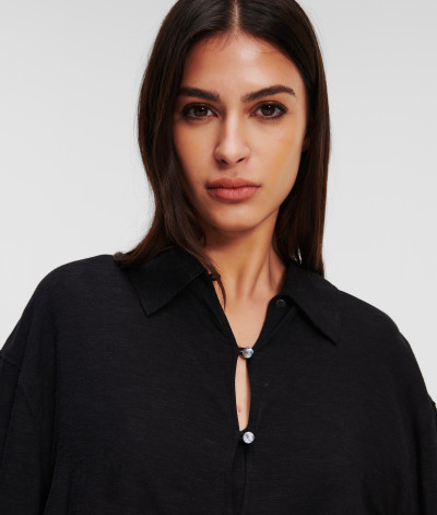 KOŠILE KARL LAGERFELD LINEN BLEND SHIRT - Fotografie č. 12