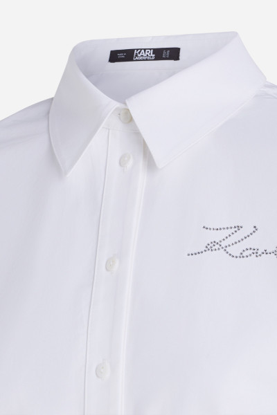 KOŠILE KARL LAGERFELD CROP POPLIN SHIRT - Fotografie č. 7