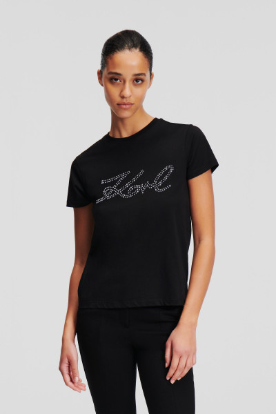 TRIČKO KARL LAGERFELD RHINESTONE LOGO T-SHIRT - Fotografie č. 1