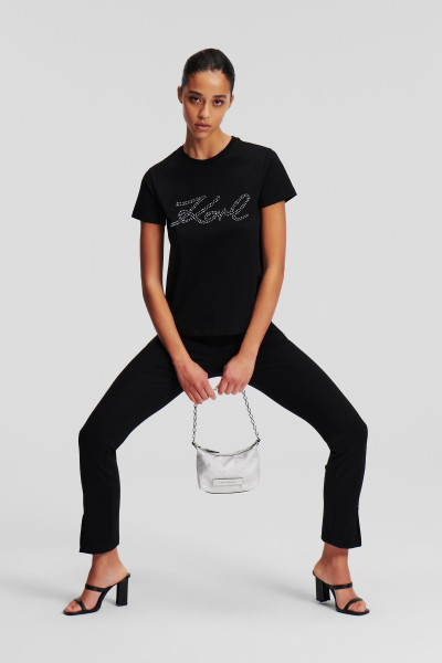 TRIČKO KARL LAGERFELD RHINESTONE LOGO T-SHIRT - Fotografie č. 2