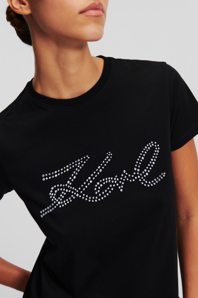 TRIČKO KARL LAGERFELD RHINESTONE LOGO T-SHIRT - Fotografie č. 4